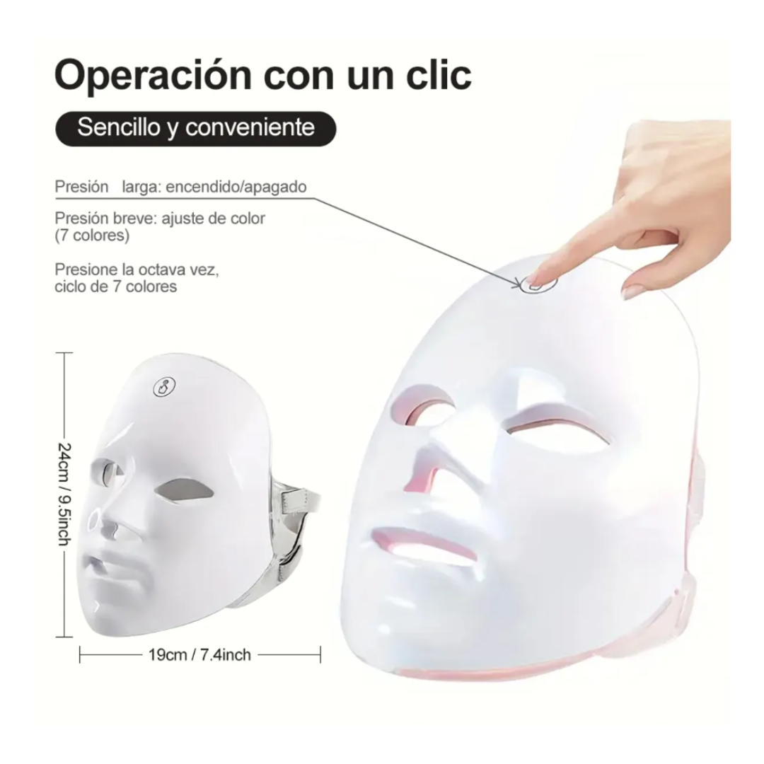 Mascara Facial con Luz LED - 7 modos de Fototerapia